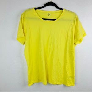 a.n.a Plus Size Plain Yellow Midi Crop Tee